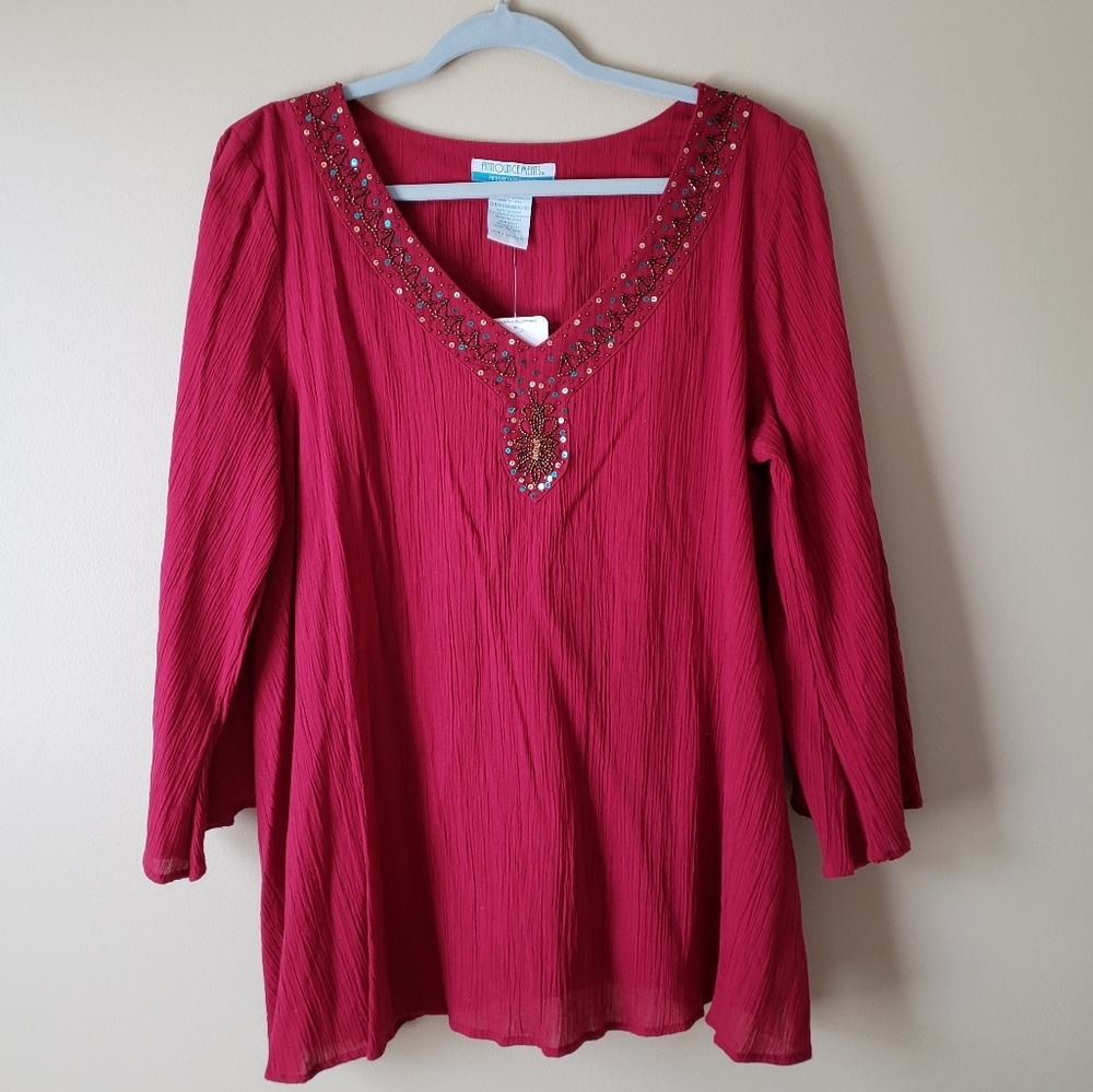 Crimson Boho maternity top